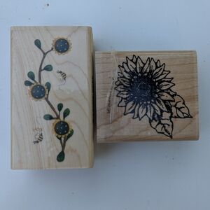 Sunflower Design Wooden Stamps